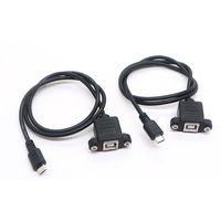 Cable USB Tipo B Macho a Tipo C Hembra de 5 Pines con Bloqueo de Tornillo, Conductor de Cobre Puro y Revestimiento de Nailon para una Conexión de Red Estable