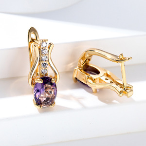 Nuevos <span class=keywords><strong>Pendientes</strong></span> de Aro con Cristales Rojos Granate Ovalados Estilo <span class=keywords><strong>SHEIN</strong></span> en <span class=keywords><strong>Oro</strong></span> Champán para Mujer, Elegantes y Minimalistas - Product Image 2