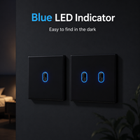 Lampe murale coulissante de luxe en verre noir, interrupteur LED, prise universelle USB Type-C standard UE/Royaume-Uni, IP20, maison, hôtel, bureau, villa