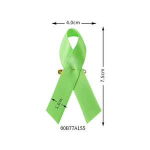 Ruban de sensibilisation au cancer du sein, du poumon, de la prostate et du pancréas en <span class=keywords><strong>satin</strong></span> 100% polyester à une face avec épingles de sécurité - Product Image 4