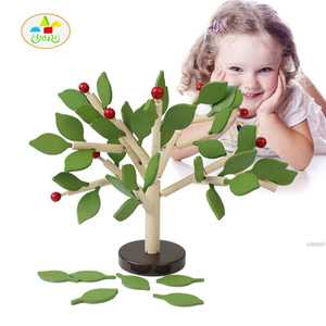 ตัวต่อไม้รูปใบไม้แบบประกบกัน ขนาด 23 ซม. สำหรับเด็กอายุ 5 ถึง 7 ปี ชุดของเล่นตัวต่อ 3 มิติ DIY - Product Image 4