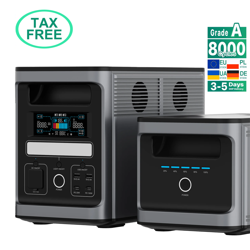 1800 Вт, портативная электростанция, сборка 1536Wh, батарея LiFePo4 с UPS и поддержкой 1000 Вт, солнечная панель, зарядка