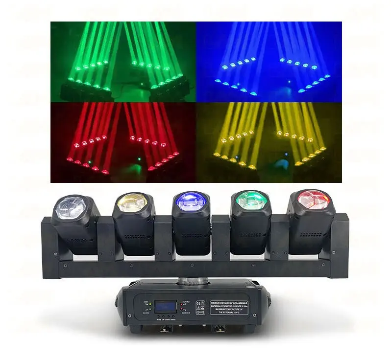 Disco DJ đèn 5x40W RGBW 4in1 dẫn chùm rửa di chuyển đầu ánh sáng 6pcs 20W Beaming trắng di chuyển đầu giai đoạn thiết bị chiếu sáng