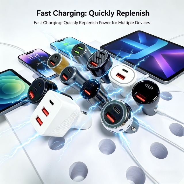 Charger One Take Four Cross Border Exclusive Supply Dual Telescopic Cable Type Ports Universal Adapter Charging Car Phone