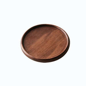 Posavasos de madera de nogal negro estilo japonés, soporte redondo de madera maciza para tazas de té, tapete aislante del calor para accesorios de café y té - Product Image 3