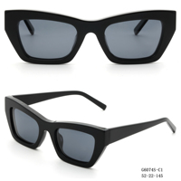 Gafas de sol hexagonales geométricas gruesas para mujer, montura negra brillante con lentes ahumadas, gafas de sol retro G6074S