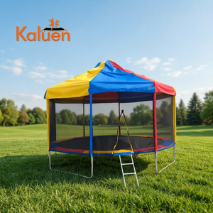 <span class=keywords><strong>Trampoline</strong></span> rond coloré <span class=keywords><strong>le</strong></span> plus vendu avec filet <span class=keywords><strong>de</strong></span> sécurité 6ft 8ft 10ft 12ft 14ft 16ft <span class=keywords><strong>Trampoline</strong></span> domestique pour sauter avec toit en PVC - Product Image 1