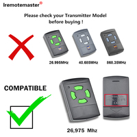 Control Remoto RF de 26.975MHz HSM4 HS4 HSE4 HSM2 HSE2 HS1 HS2, Replicador de 4 Botones para Puerta de Garaje