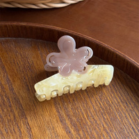 Vintage Mini Haarklemmetje Schattig Elegant Kleurrijk Half Opsteekkapsel Haaraccessoires voor Vrouwen Bloem Acetaat Haar Klauw Kartonnen Verpakking