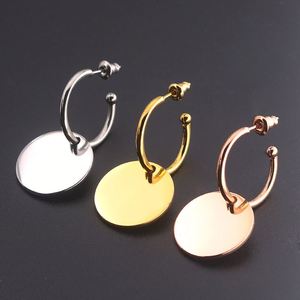 Pendientes de Aro Colgantes de Acero Inoxidable para Mujer, Diseño Geométrico en Forma de C, Regalo de San Valentín - Product Image 2