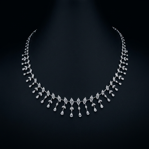 Luxury Diamond <b>Statement</b> <b>Necklace</b> | Marquise & Pear Cut Diamond <b>Necklace</b> | Bridal Diamond <b>Necklace</b> | Lab Grown Diamond Jewelry - Product Image 1