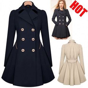 Cappotto Invernale Lungo da <span class=keywords><strong>Donna</strong></span>, Parka con Collo a Risvolto, Giacca Antivento, Trench Elegante, Giacca da <span class=keywords><strong>Lavoro</strong></span> Autunnale - Product Image 1