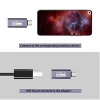 Adaptateur USB-B femelle Mini/Micro USB/Type C mâle, convertisseur USB2.0 480Mbps DC/AC en alliage d'aluminium pour téléphone portable, ordinateur portable, imprimante