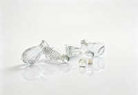Bouteille diffuseur à roseaux en verre transparent gaufré 100ml 150ml, vide, style vintage, avec bouchon boule en verre pour parfum d'ambiance