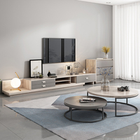 Meuble TV de Luxe 2026 : Meuble TV Moderne et Table Basse avec Tiroirs pour Salon