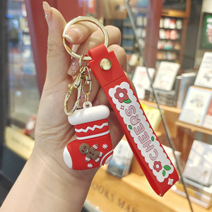 Cadeaux de Noël, artisanat, porte-clés, porte-clés en caoutchouc PVC souple, plastique 3D, alliage de zinc, porte-clés personnalisé, durable, léger, 4 couleurs - Product Image 6