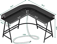 Grand bureau ergonomique moderne personnalisé en forme de L Led RVB pour écriture de jeu de course PC Table d'ordinateur