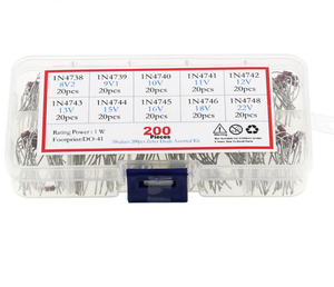 (<span class=keywords><strong>1N4728</strong></span> - 1N4737) Ensemble de diodes de stabilisation de tension 1W, en boîte, 200 pièces, 10 valeurs de résistance, 200 unités - Product Image 2