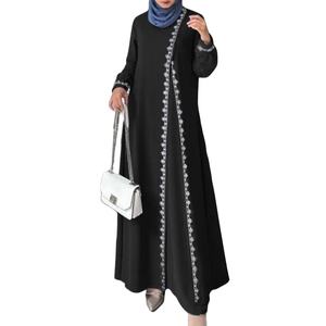 Abito da donna musulmano in pizzo con giuntura abito casual largo abaya prezzo in arabia Saudita abaya donna musulmana <span class=keywords><strong>abbigliamento</strong></span> arabo - Product Image 3