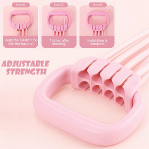 調節可能な弾性フットペダル抵抗バンド、肩と胸のエクスパンダー、フィギュアエイトヨガバックトレーナー、ホームフィットネスセット、ジム - Product Image 6