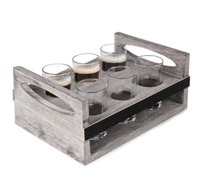 Set Personalizzato di Bicchieri da Degustazione da 6 oz con Vassoio in Legno Marrone <span class=keywords><strong>e</strong></span> Etichette Mini Lavagna, Tavola in Legno per Degustazione Birra - Product Image 5