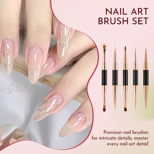 Ensemble de pinceaux à ongles avec manche métallique, en nylon, à pointe fine de précision, outil de soin des ongles pour extension d'ongles, manucure en salon, peinture sur ongles - Product Image 6
