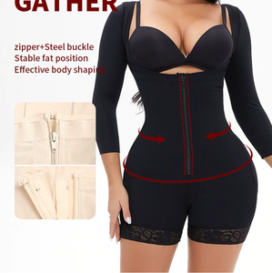 Venta al por mayor OEM: Nuevo mono colombiano de manga larga para mujer, talla grande, control de abdomen, <span class=keywords><strong>faja</strong></span> moldeadora colombiana, fajas reductoras. - Product Image 2