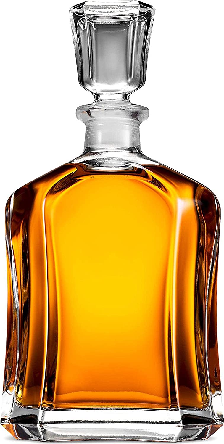 Glass Decanter with Airtight Geometric Stopper Whiskey Decanter