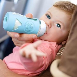 Housse de protection en silicone anti-casse pour bouteille d'eau avec support antidérapant pour bébé, étui extensible pour bouteille en verre pour enfants - Product Image 6
