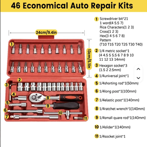 Professional 46-piece Home Car Repair Tool Set Including Grinders <b>Drills</b> Screwdrivers <b>Hand</b> Tools Combination Hard Case 1 GOF SCK - Product Image 2