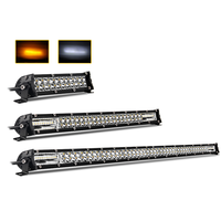 Barre lumineuse LED tout-terrain en gros d'usine, puce 3030, blanc ambre, clignotement continu, 2 modes, IP67, large plage de tension, boîtier en aluminium, lentille en PVC