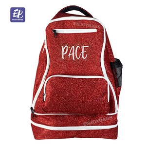Рюкзак с красными блестками и логотипом вокруг страз для веселых команд, красивая блестящая сумка для танцевальной студии и клуба поддержки - Product Image 3