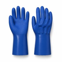 Sarung Tangan PVC Tahan Bahan Kimia, Tahan Aus & Anti-Selip, Tahan Air, Bebas Bubuk, untuk Bekerja