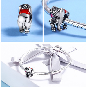 2024 Hợp Thời Trang 925 Thật <span class=keywords><strong>Sterling</strong></span> Silver Thái Lan May Mắn <span class=keywords><strong>Elephant</strong></span> Charms Phù Hợp Ban Đầu Vòng Đeo Tay Bangle Phụ Nữ Đồ Trang Sức Quà Tặng Scc321 - Product Image 6