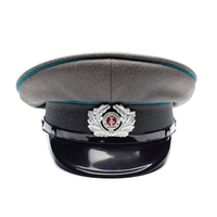 Gorra de Visera Profesional Gris Ceremonial de Mezcla de Lana para Ceremonias, Actuaciones y Uniformes de Seguridad