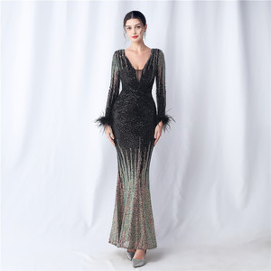 31571 #   Nuevo <span class=keywords><strong>Vestido</strong></span> <span class=keywords><strong>de</strong></span> Noche <span class=keywords><strong>de</strong></span> Manga Larga con <span class=keywords><strong>Lentejuelas</strong></span> Degradadas <span class=keywords><strong>de</strong></span> Avestruz <span class=keywords><strong>de</strong></span> Craft Order - Product Image 3