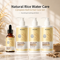 Marque privée sans sulfate, eau de riz biologique végétalienne, anti-pelliculaire, huile de biotine naturelle, ensemble de shampoing et d'après-shampoing pour la croissance des cheveux