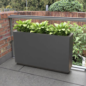 Pot bunga simulasi, penanam logam persegi panjang baja Corten luar ruangan untuk Area publik - Product Image 2