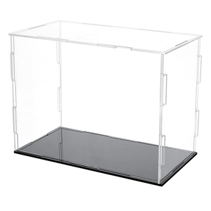 Black Stand Acrylic Display Box Transparent Acrylic Toy Collection Self-Assembling Dust Box