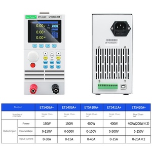 Testeur de charge électronique DC monocanal/bicanal ET5410A+ 400W, résolution 0,1, instruments de mesure de puissance et de batterie East Tester - Product Image 3