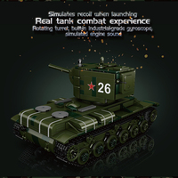 Kalıp kral 20026 askeri motorlu oyuncaklar teknik APP uzaktan kumanda savaş meclisi Model setleri No.KV-2 Tank yapı taşları