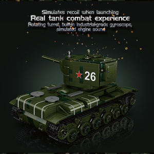 Moule roi 20026 jouets motorisés militaires application technique télécommande bataille assemblage modèle ensembles n ° KV-2 réservoir blocs de construction - Product Image 2
