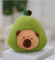 Porte-clés lumineux en peluche Kawaii de 9 cm, jouets en peluche doux, animaux marins, souris, fruits, avocat, capybara