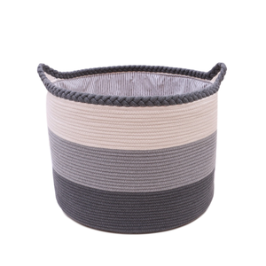 Fabricants personnalisé en gros surdimensionné tresse riz <span class=keywords><strong>blanc</strong></span> gris doublure coton corde <span class=keywords><strong>panier</strong></span> <span class=keywords><strong>de</strong></span> <span class=keywords><strong>rangement</strong></span> tissé - Product Image 2