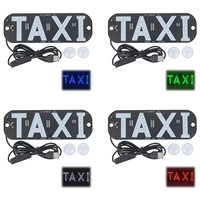 Lampe indicatrice de cabine 5V USB, panneau lumineux LED pour taxi avec ventouses transparentes, pour pare-brise de voiture 12V