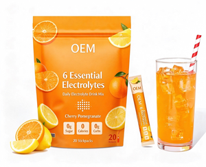 Poudre d'électrolytes OEM ODM, 6 électrolytes (Ca, Cl, Mg, P, K, Na), sans OGM, sans gluten, BRC ISO22000, 20 portions - Product Image 1