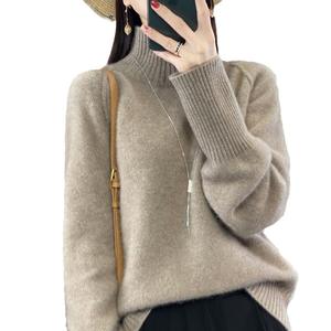 Suéter de <span class=keywords><strong>cuello</strong></span> <span class=keywords><strong>alto</strong></span> de alta calidad Suéter nuevo de punto de manga larga para <span class=keywords><strong>mujer</strong></span> - Product Image 5