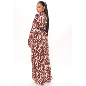 Vintage Hong Kong Style Mid Length Long Sleeved <b>Dress</b> With Wrap up Lace up Waist Print <b>Dress</b>. - Product Image 6
