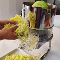 Trituradora de Repollo Eléctrica Profesional CXCO, Ajustable de 1-8 mm, Multifuncional, de Acero Inoxidable, Procesador Automático de Alimentos y Vegetales