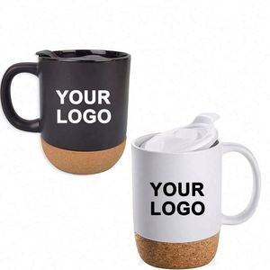 Custom Logo <b>Printed</b> 11oz and Cork Base <b>Coffee</b> Mug Corporate Activity Business Gift Ceramic Mugs With Wooden Bottom - Product Image 6